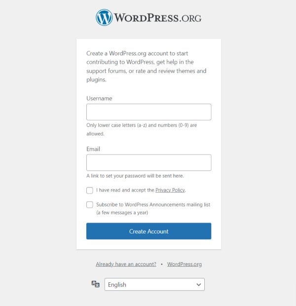 WordPress-org-Login-WordPress-org-English